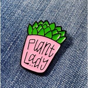 Enamel Plant Lady Pin